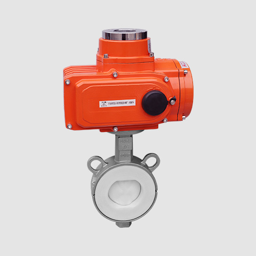 Electric fluorine lined wafer butterfly valve