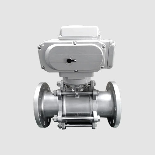 Electric three-piece flange ball valve