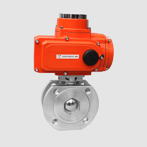 Electric thin wafer ball valve