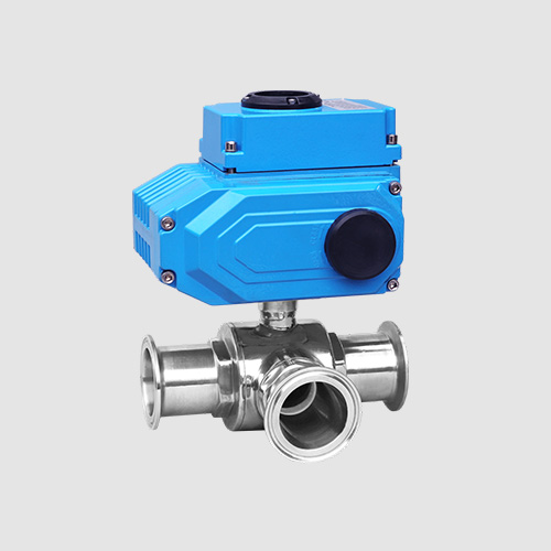 Electric three-way sanitary ball valve