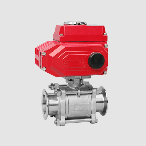 Electric three-piece quick-fit ball valve