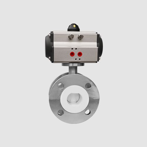 Pneumatic fluorine flanged butterfly valve