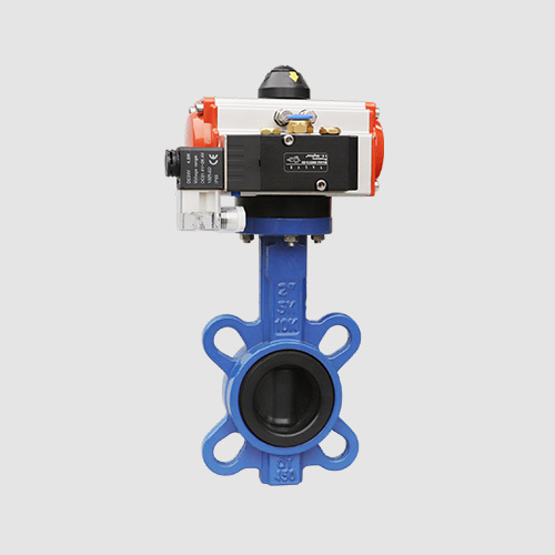 Pneumatic rubber-lined wafer butterfly valve