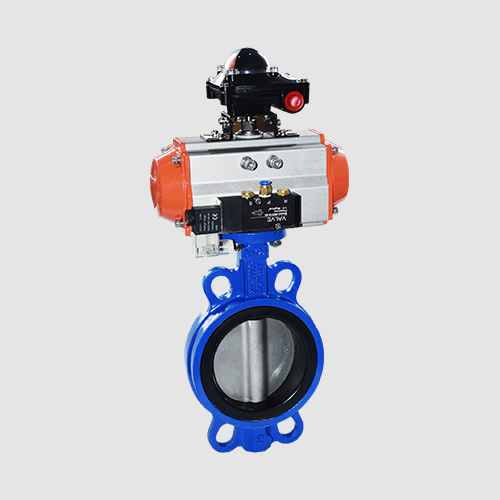 Pneumatic rubber-lined wafer butterfly valve