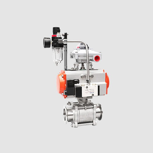 Pneumatic three-piece quick-fit ball valve