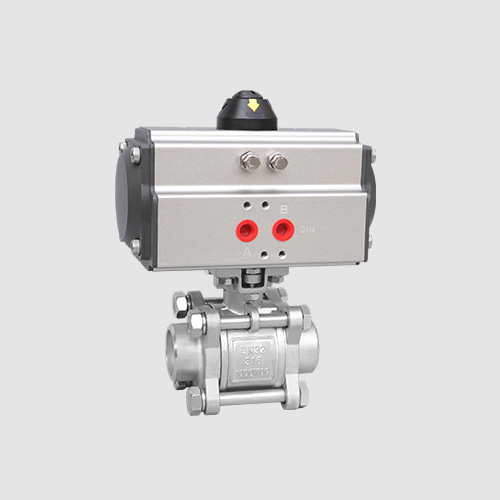 Pneumatic three-piece welded ball valve